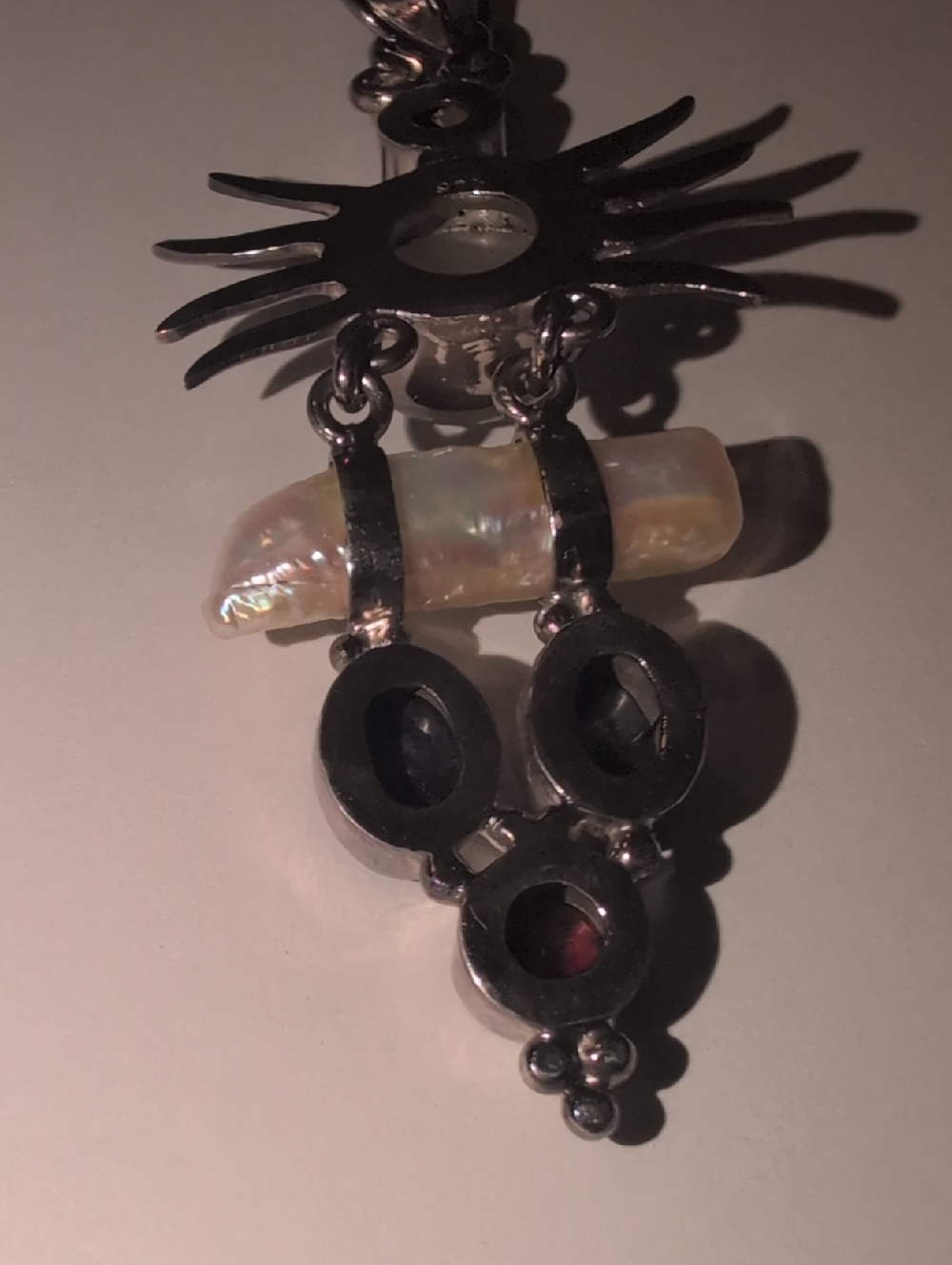Sterling Silver Celestial Gemstone And Pearl Pendant - Picture 9 of 13